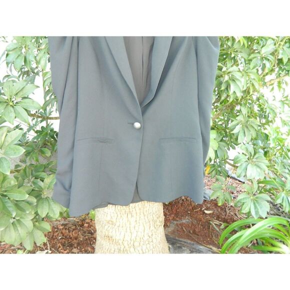 Ramy Brook Blazer Size 4 Black Puff Sleeve Fully Lined‎ Long Line Blazer - Picture 13 of 16
